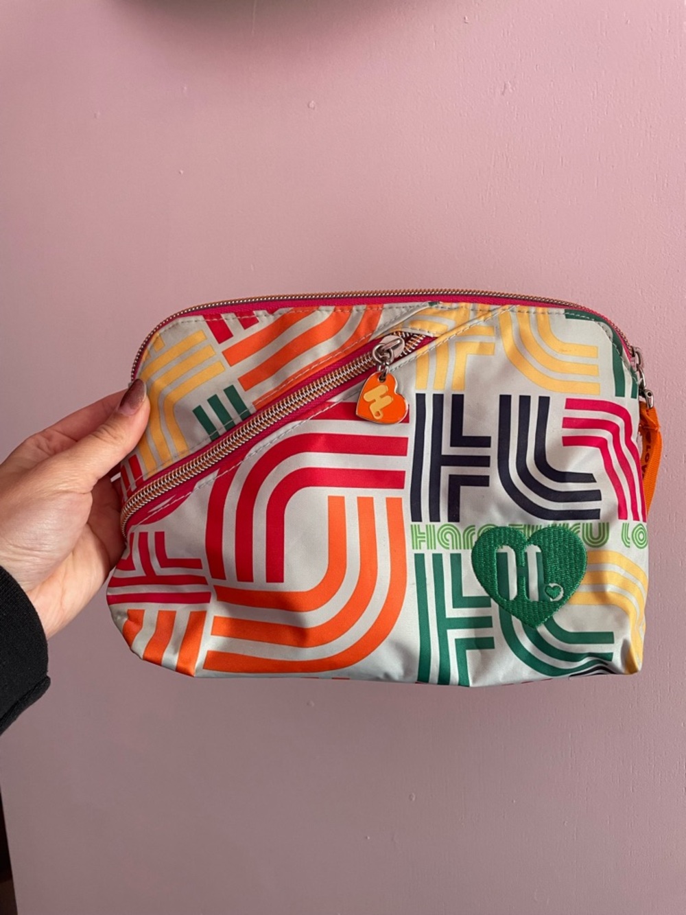 VINTAGE Harajuku Lovers Makeup Cosmetic Bag Y2K